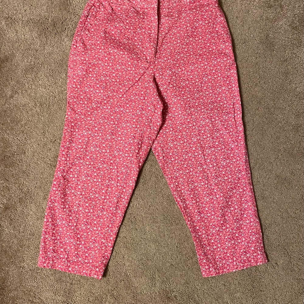 Talbots Pink Floral Cropped Pants sz 10P.    JH